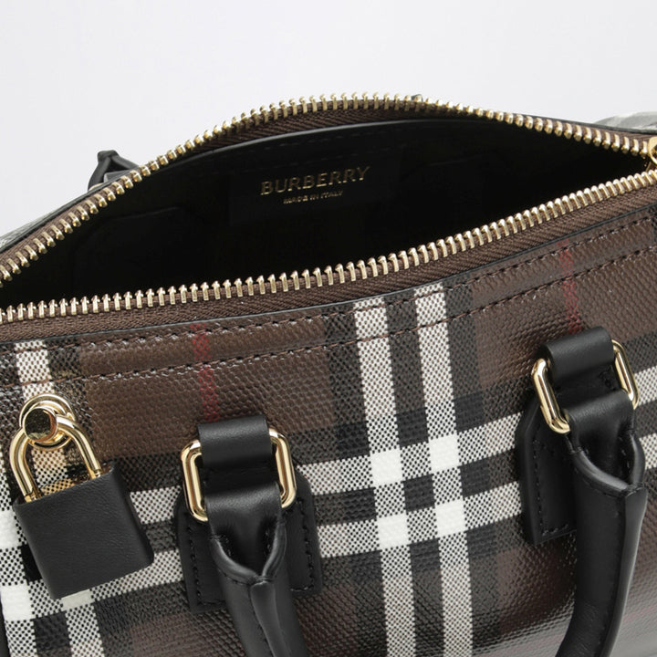 Burberry Mini Check Brown Cotton Bowling Bag