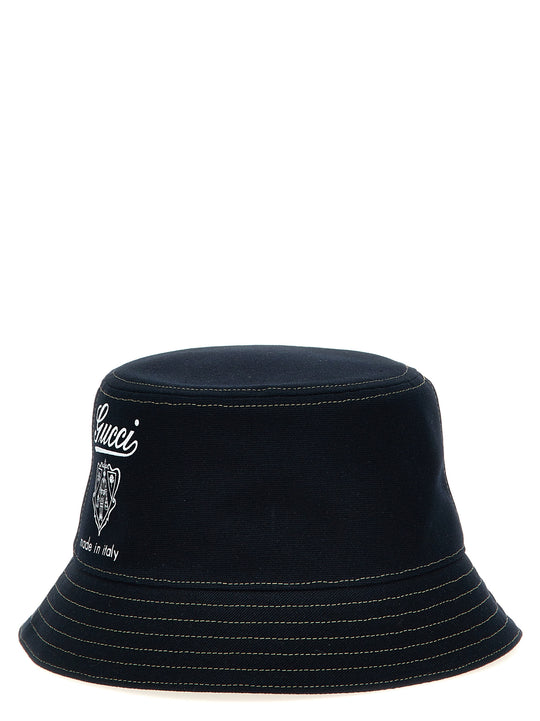 Gucci Coat Of Arms Bucket Hat Hats Blue