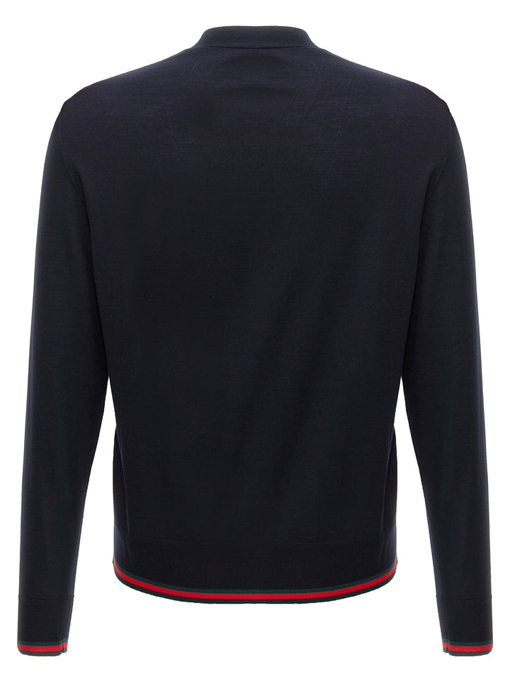 Gucci Web Ribbon Cardigan Sweaters and Cardigans - Blue | ad88f975dbcdd47dd284d19e04b122b41039d2c2