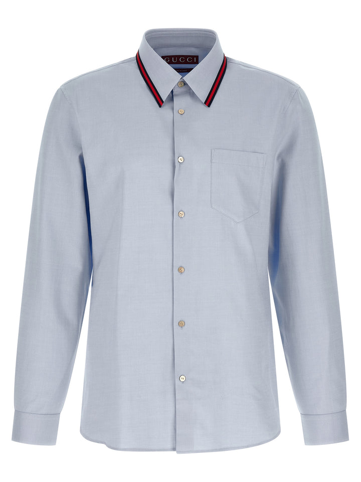 Gucci Web Shirt and Blouse - Light Blue | cd54a51682201fa3f7055bf397a0e7ab7ba6fbad