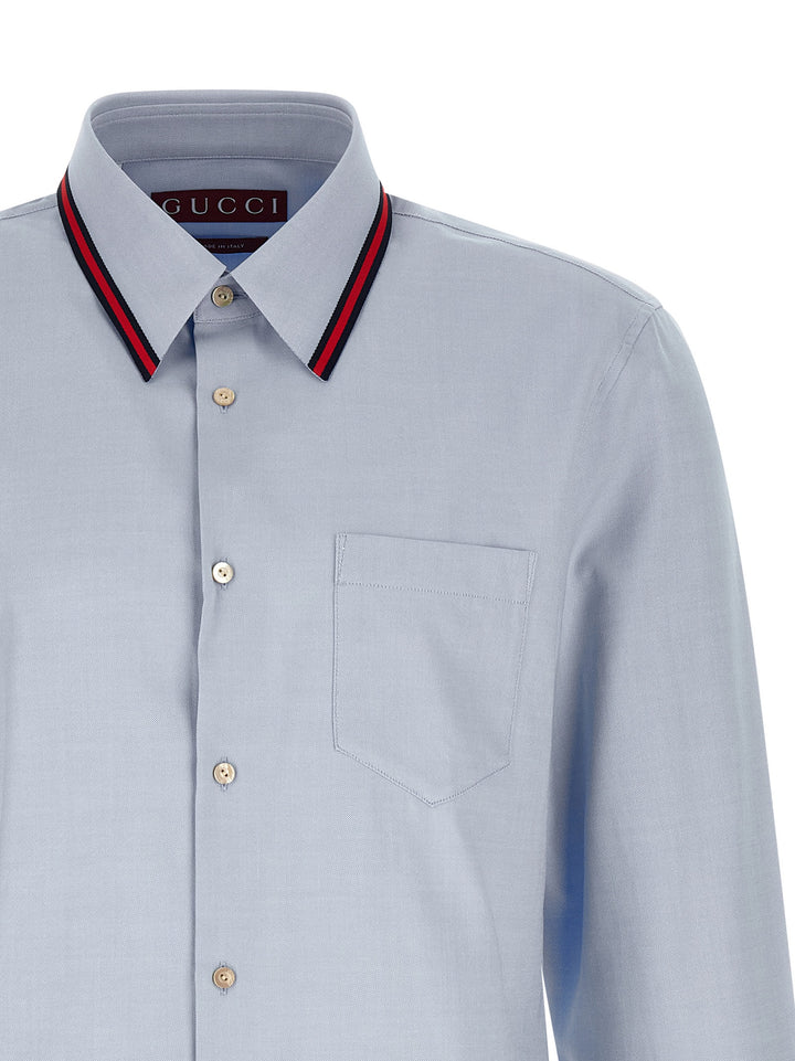 Gucci Web Shirt and Blouse - Light Blue | 24645c03705d34e84dcc89ebcfd0e105e2bafc9b
