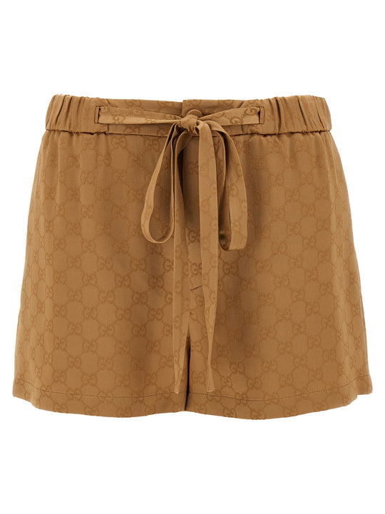 Satin Shorts Gg Bermuda And Short Brown