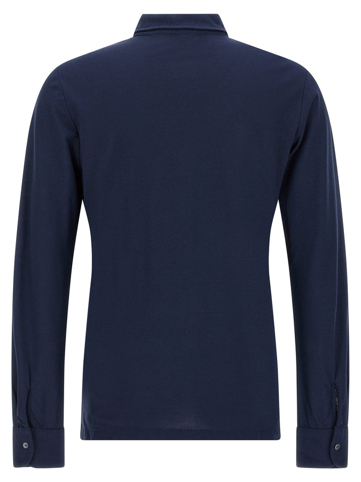 Zanone Ice Cotton Shirt Shirt and Blouse - Blue | 291d8d82f7b6f2db9bcd50310ffd96e6232f762a