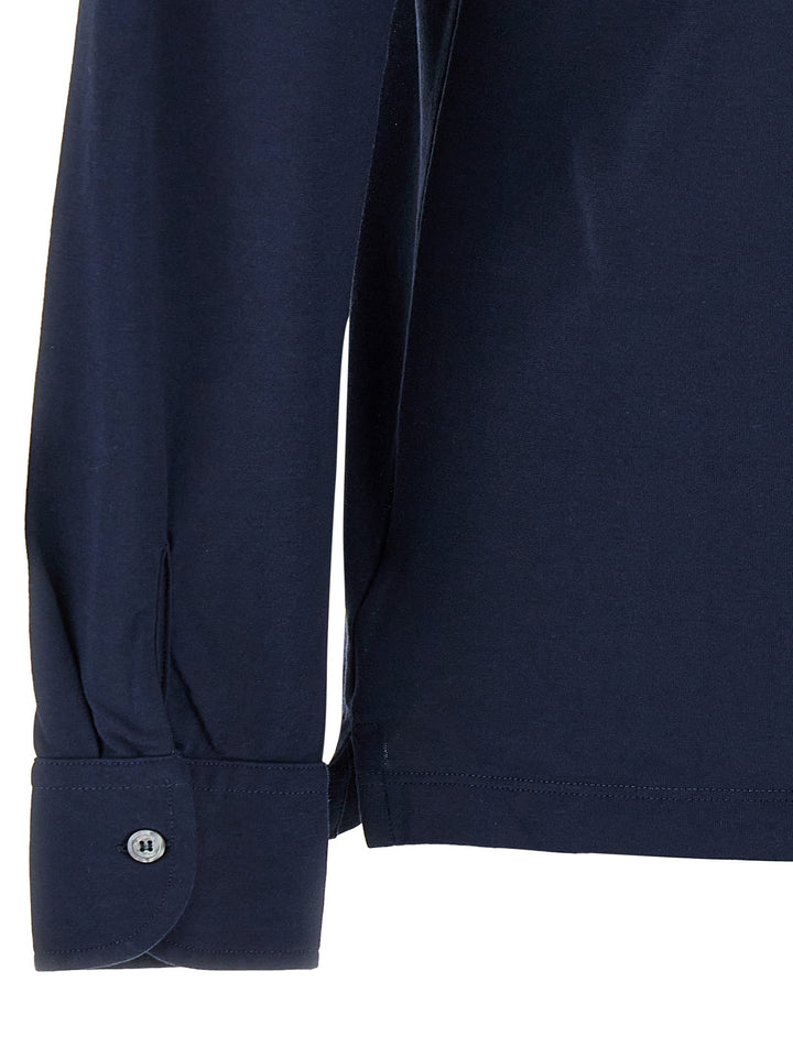 Zanone Ice Cotton Shirt Shirt and Blouse - Blue | 798289315f67271fcb484a0418e1f89eba19e914