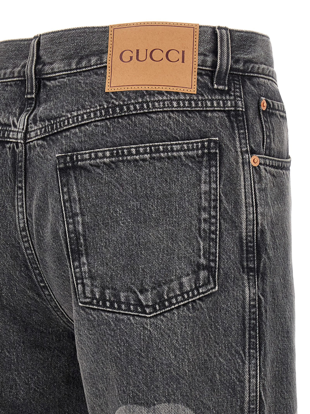 Gucci Lasered Double G Jeans - Gray | 81fd7e6650e0c340e3add5ffd965b71ab1d4cce3