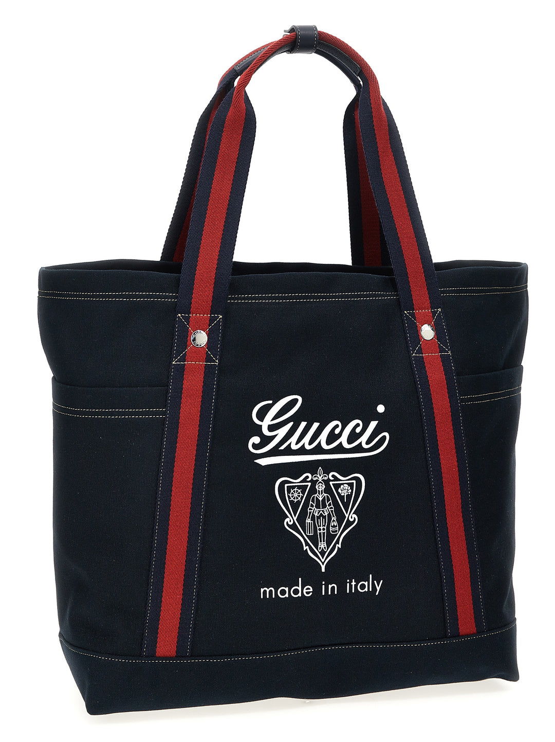 Gucci Large Coat Of Arms Shopping Tote Bag - Blue | bd805f94b6305ff986ebe42c0641cd5879dbd334