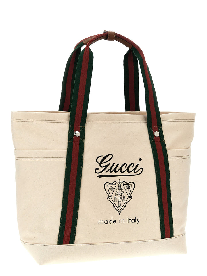Gucci Large Coat Of Arms Shopping Tote Bag - White | 7fc54e287bd33131ddb9da0896b376899cbf926f