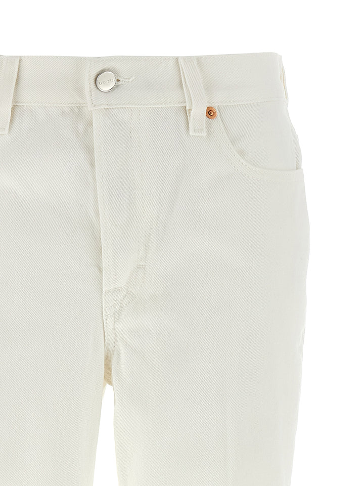 Gucci Cropped Jeans - White | 862a0166e3dcbe05c23d70697cfb34a576bfc810