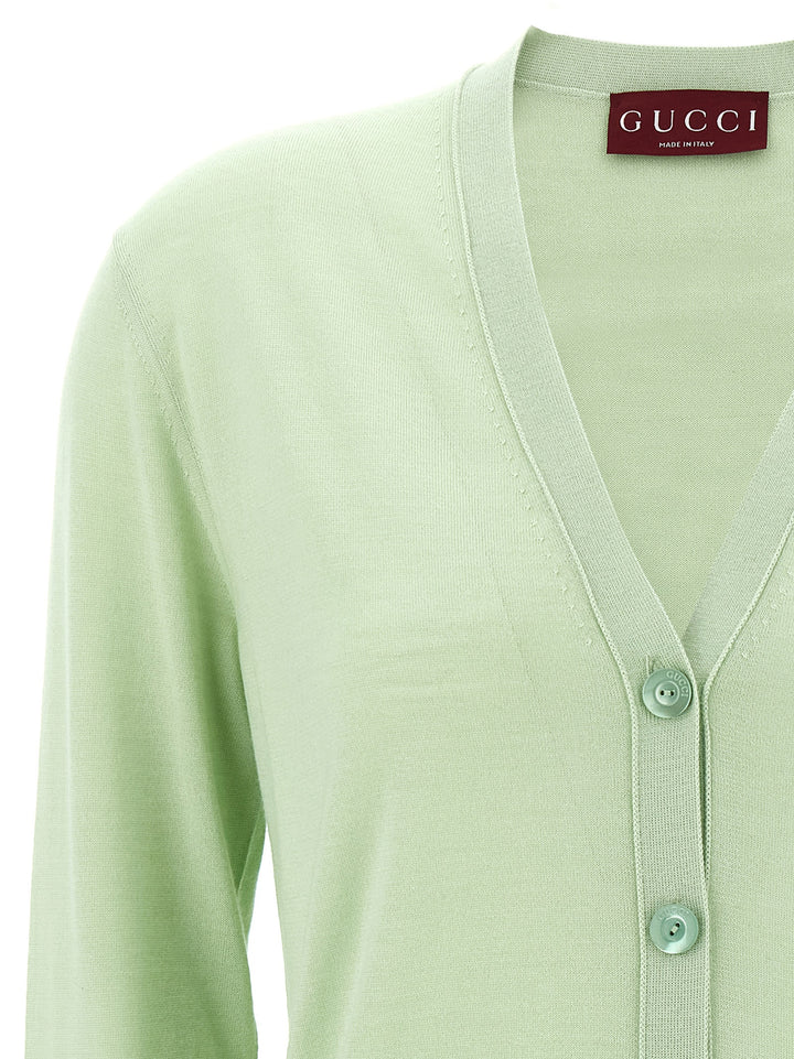 Gucci Cardigan Web Sweaters and Cardigans - Green | 02c938b962b5fcf6ac0e0d66f2508fb69864d77f