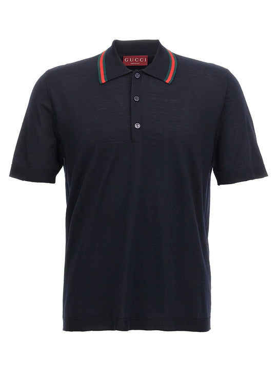 Web Ribbon Shirt Polo Blue