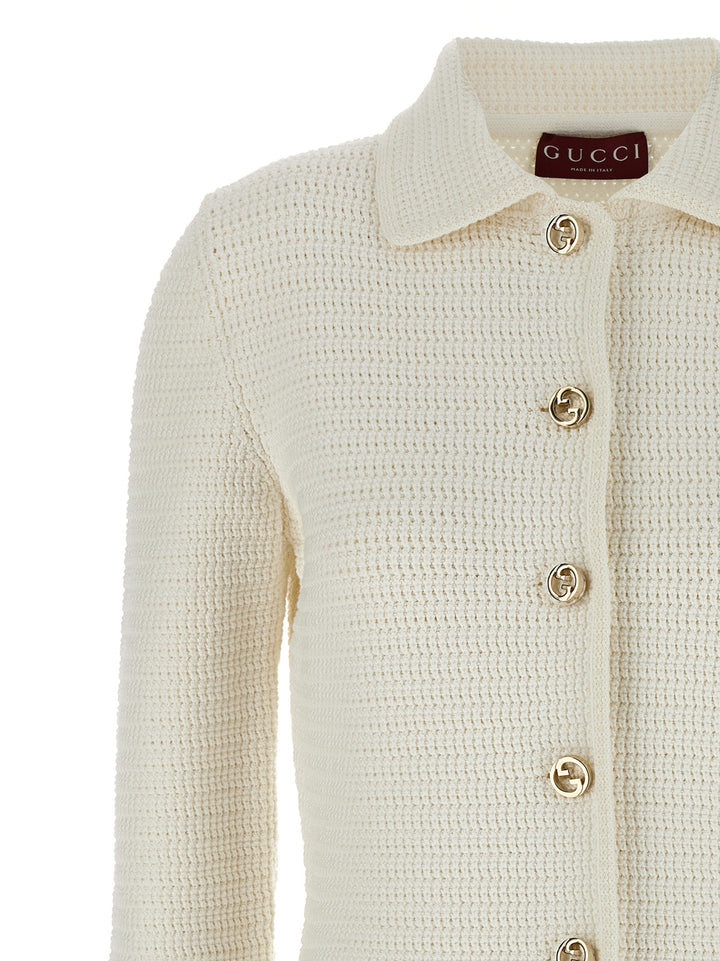 Gucci Cotton Cardigan Sweaters and Cardigans - White | 3b66751652a01ce8f73792c0433ef9e4e51ae65a