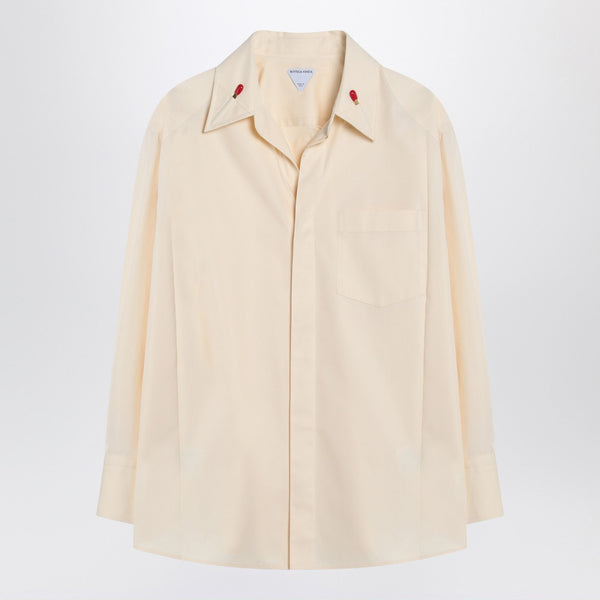 Cream Shirt In Cotton And Silk