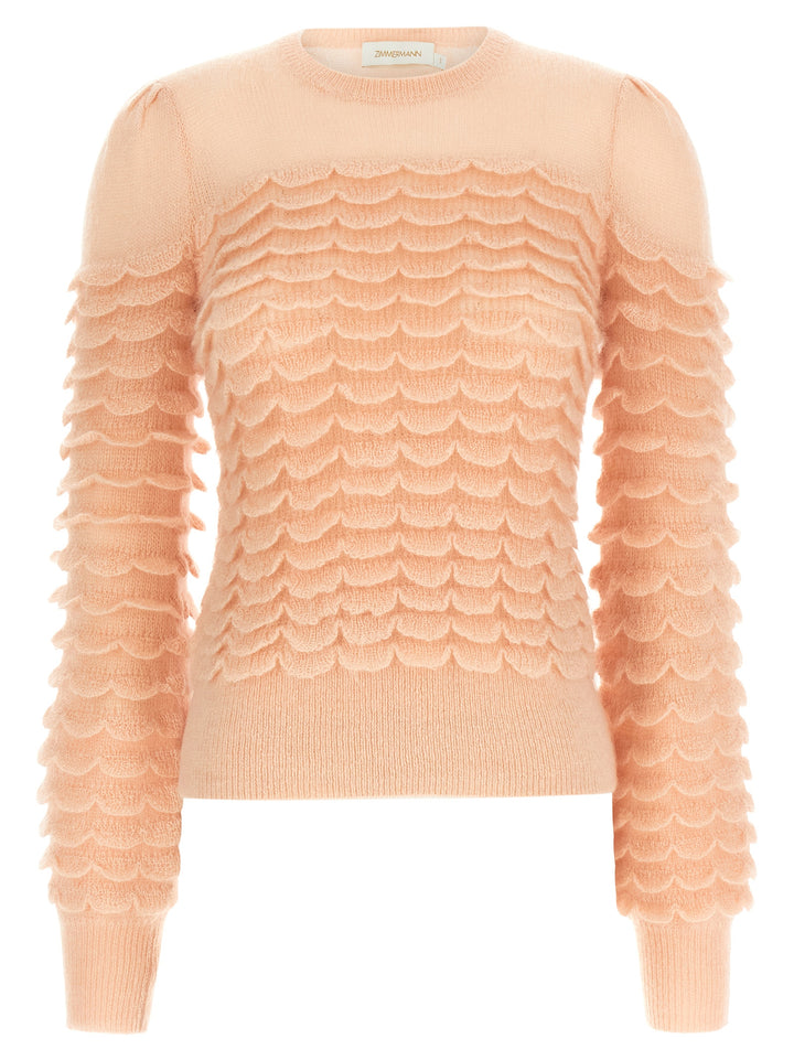Zimmermann Hypnotic Scallop Sweaters and Cardigans - Pink | e0f1a08b68a7fbaa4a5f7013ba65fe3941f926e3
