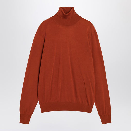 Red Turtleneck Sweater In Wool