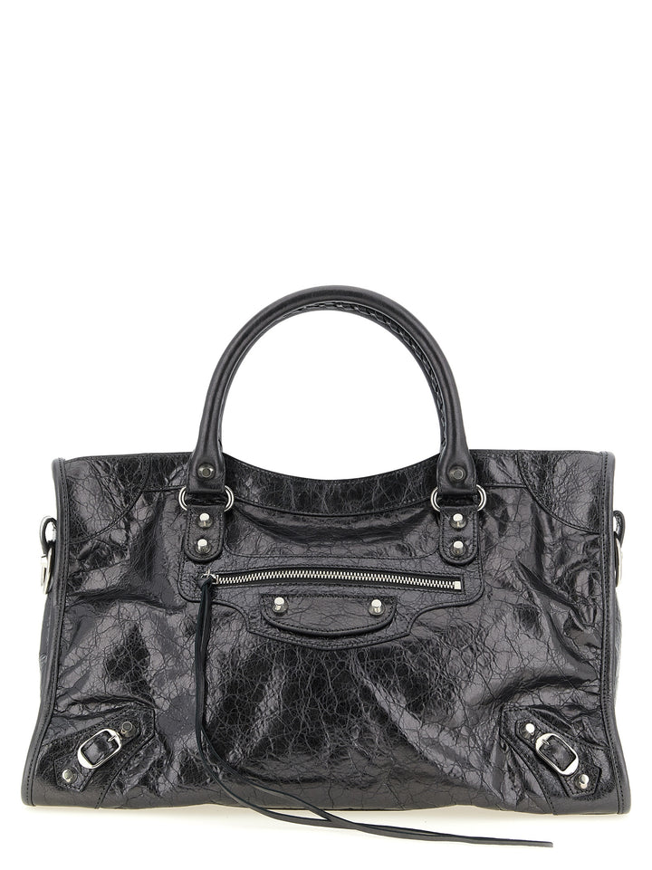 Balenciaga Le City M Hand Bags - Silver | 4653a7c10d19df830fb255c100a7c68e6eb44cf5
