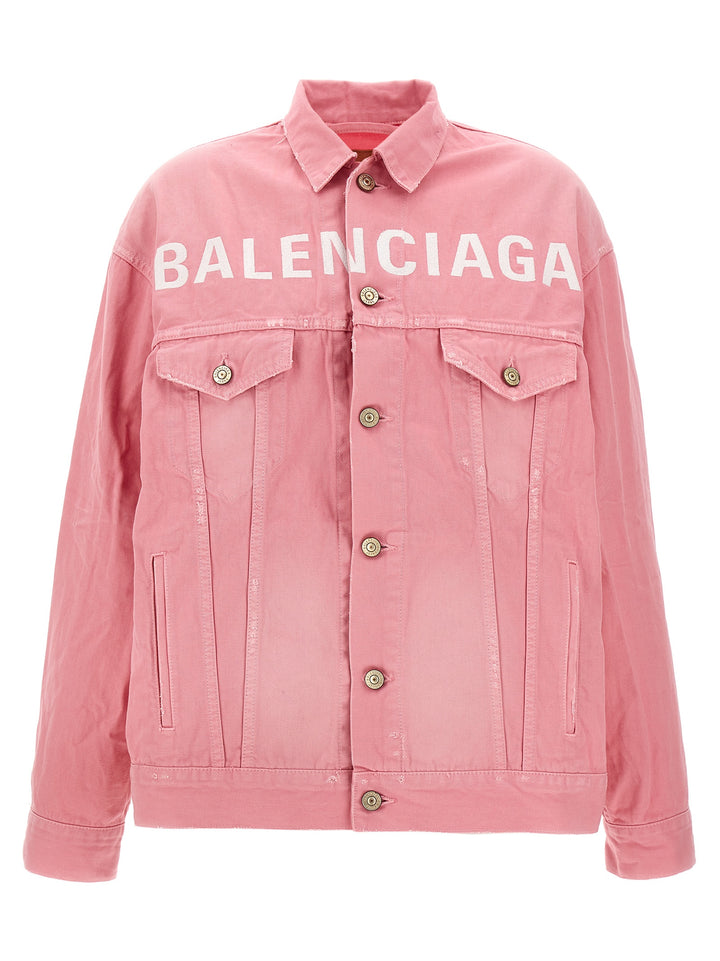 Logo Embroidery Jacket Casual Jackets, Parka Pink