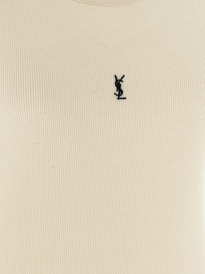 Saint Laurent Cassandre Tops - Beige | f33969a2ddbf411826ca072e7b7d7764eceae30c