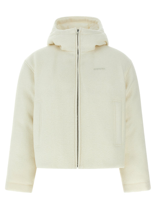 Bouclé Wool Jacket Puffer Jackets White