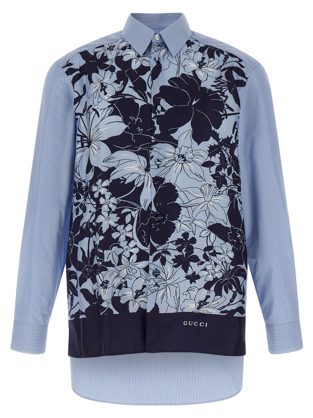 Gucci Floral Silk Shirt Shirt and Blouse - Light Blue | aac0c1907747f065af71b42dae3f4f018d7336e7