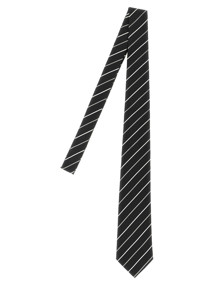 Saint Laurent Striped Tie Ties and Papillon - Black | c64fc90c00942ee7d88513b34b3f20bc9ad83069