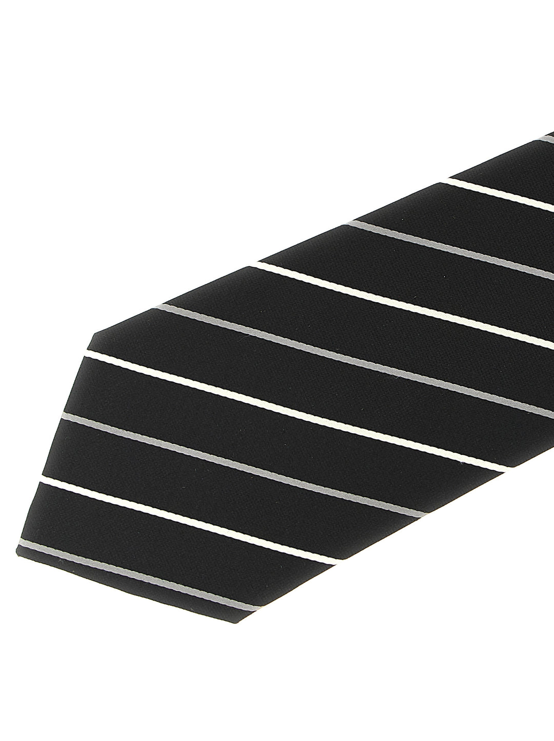 Saint Laurent Striped Tie Ties and Papillon - Black | 6bae2183538d1cf30a2c225dbc320529d01704e9
