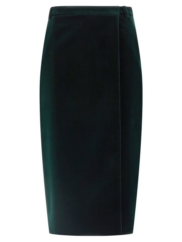 Saint Laurent Velvet Skirt Skirts - Green | cdd5ea9db758b986fd3a9ecf5b9b4c49ff42137e