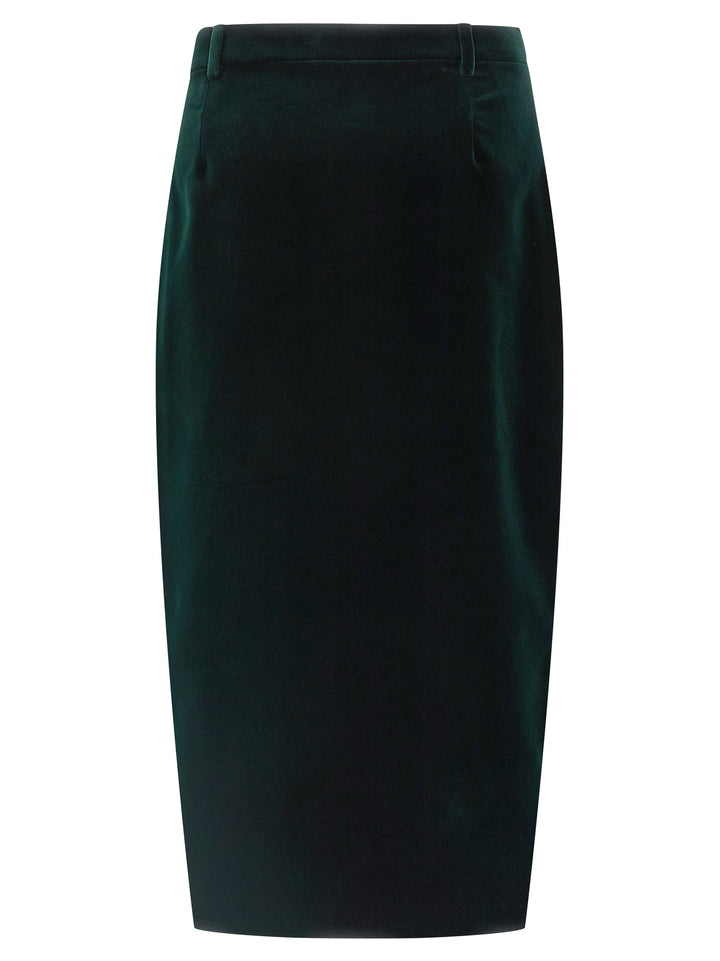 Saint Laurent Velvet Skirt Skirts - Green | dab9570ef032aeba77d670f3c5e8eb9d13aeea58
