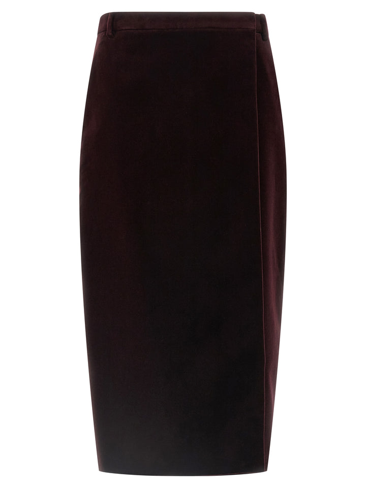 Saint Laurent Velvet Skirt Skirts - Bordeaux | 0c3997d3d5494f48250af2de59051203606a8432