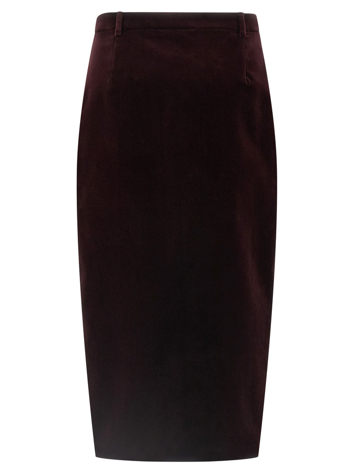 Saint Laurent Velvet Skirt Skirts - Bordeaux | 39520fe70b3ae03d471f0270a6e56ed11eaf0baf
