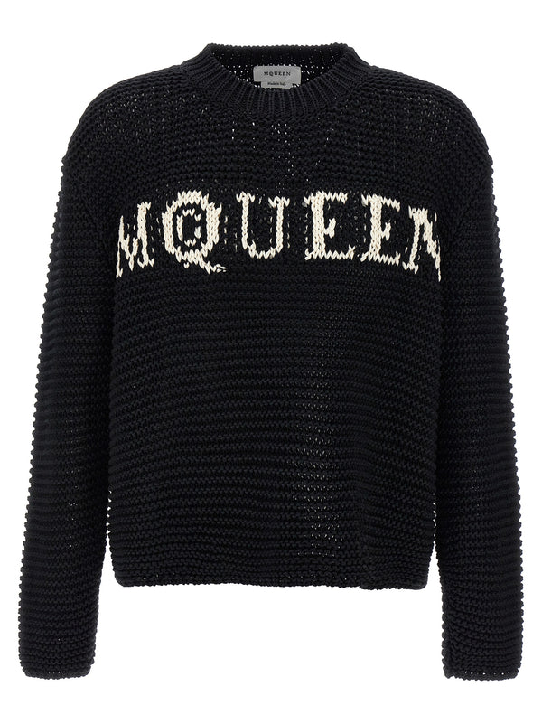 Logo Sweater Sweaters And Cardigans White/Black