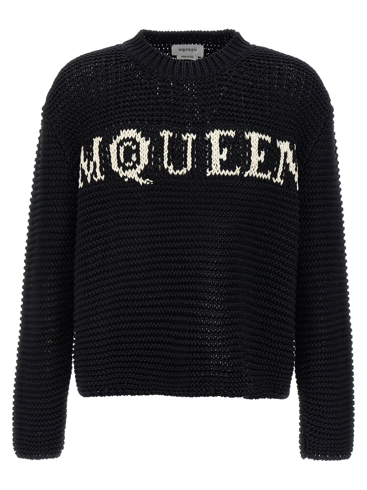 Mcqueen Logo Sweater Sweaters and Cardigans - White/Black | dd8c6b5d1d7f7b8f432ecc9e43e728a47a1cfd4f