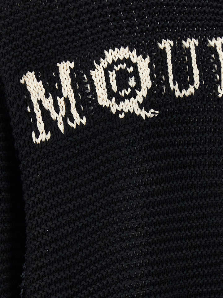 Mcqueen Logo Sweater Sweaters and Cardigans - White/Black | 581f72eec5a8561476b0ca05dcee603945c48db2