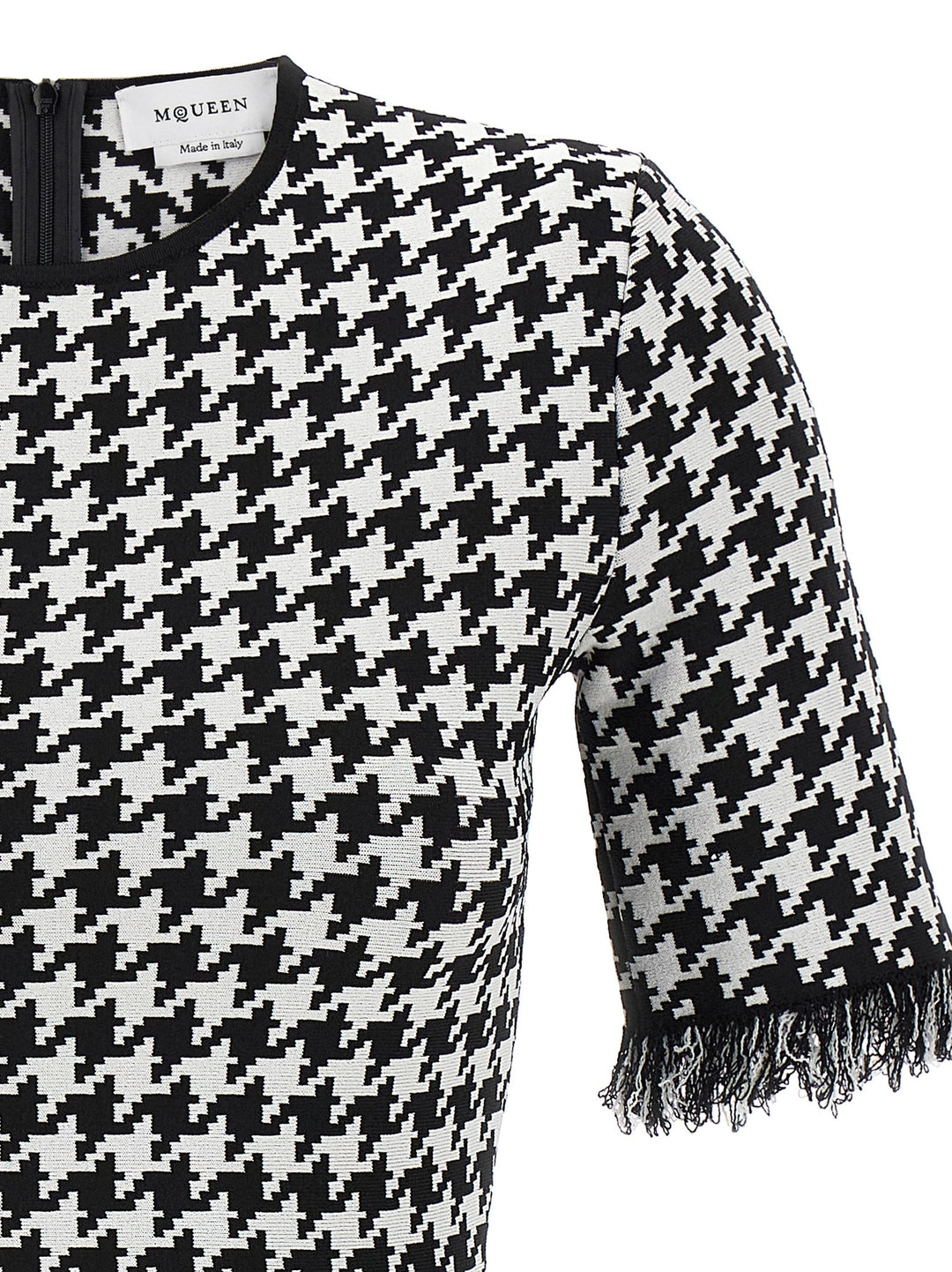Mcqueen Houndstooth Dress Dresses - White/Black | b1f04a193ddfd13b13b7821846337f7ea865e663