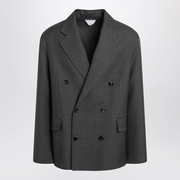 Grey Double-Breasted Wool Jacket