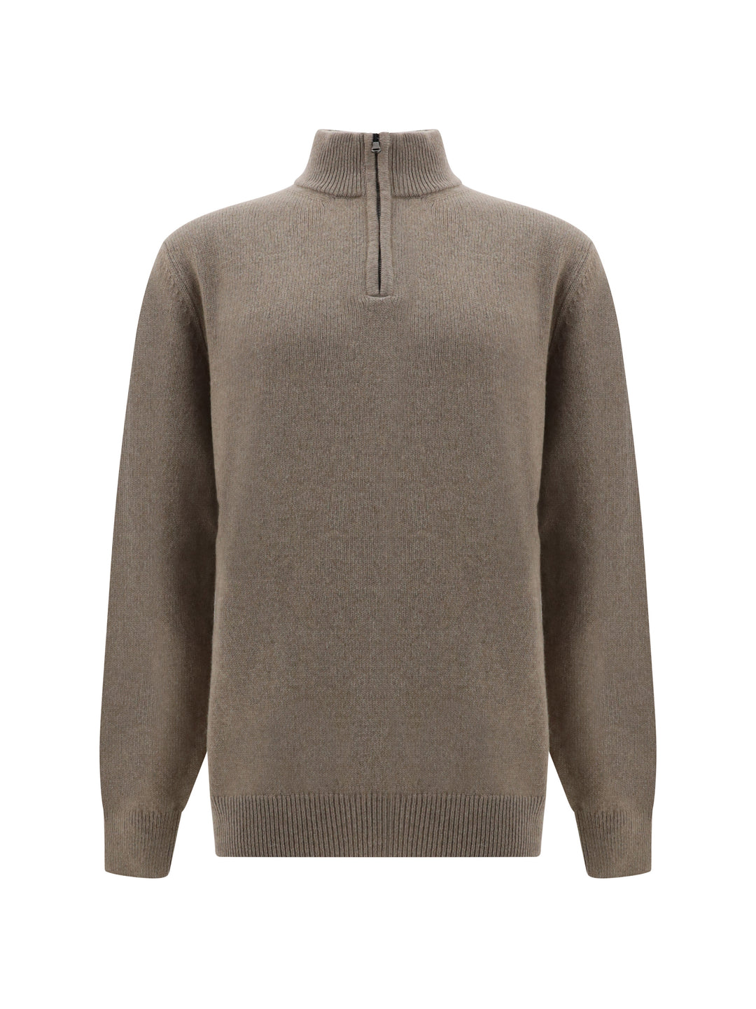 H-NECK MEZZA ZIP PURO CASHMERE