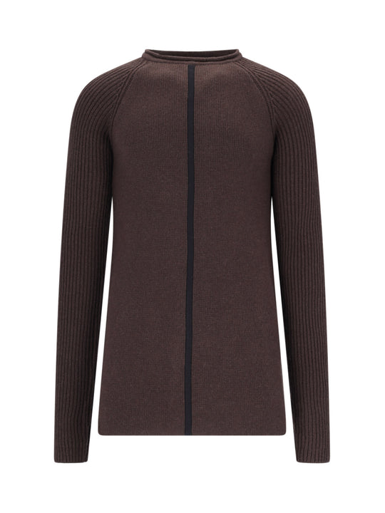 Crew-Neck Pullover Knitwear Brown