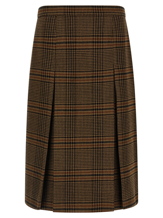 Prince Of Wales Skirt Skirts Brown
