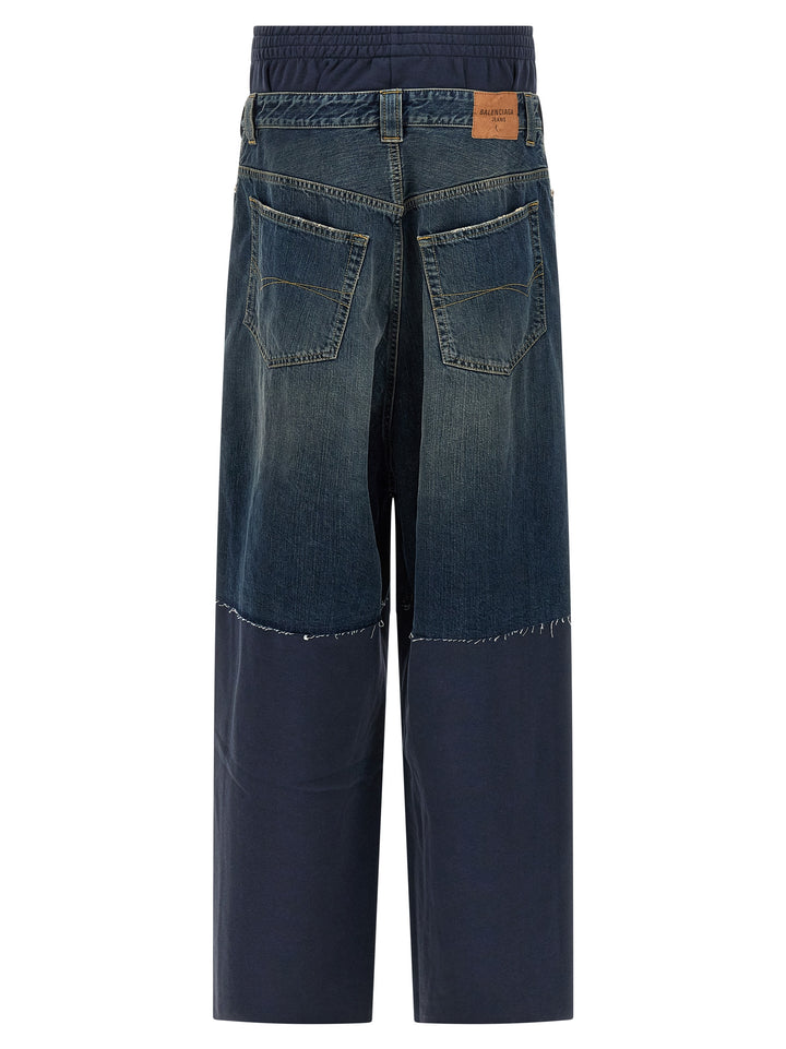 Balenciaga Jeans Insert Joggers Pants - Blue | 6376030aa8953c932d66dda5a78f727aab12fd04
