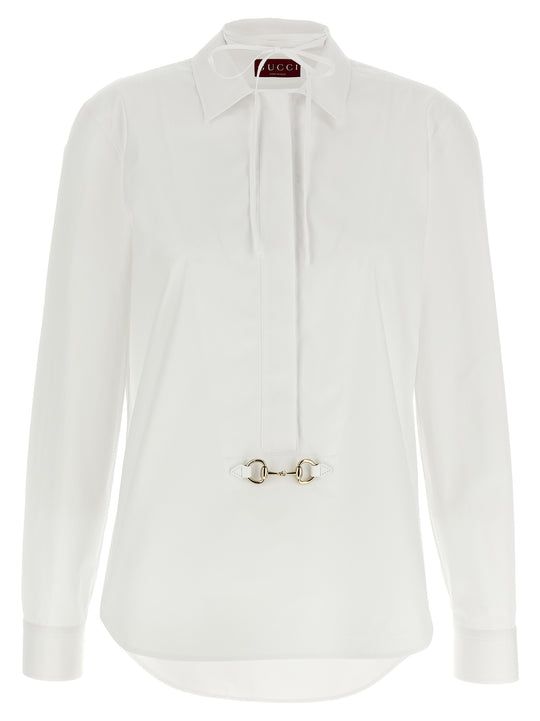 Horsebit Shirt Shirt And Blouse White