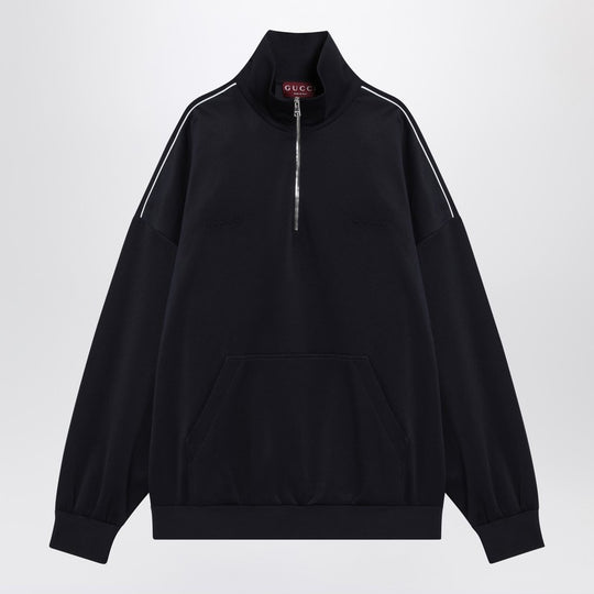 Navy Blue Sweatshirt In Technical Jersey