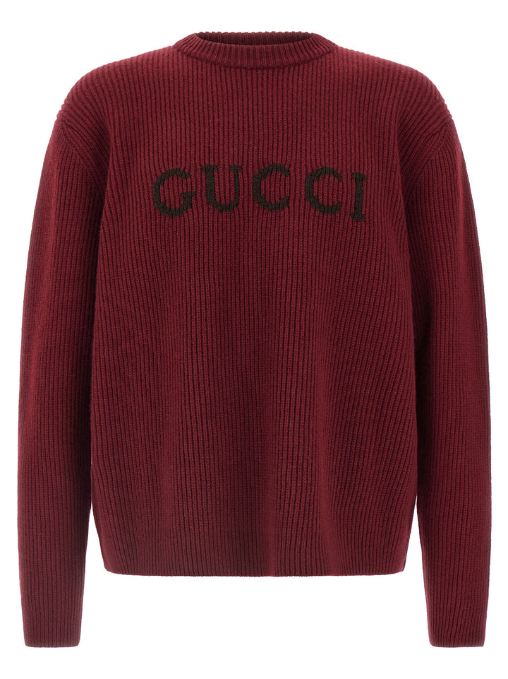 Gucci Gucci Intarsia Sweater Sweaters and Cardigans - Bordeaux | 583c0f8870f1ed9f81d5d4b377dc011ecac4a3de