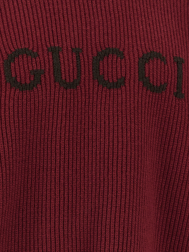 Gucci Gucci Intarsia Sweater Sweaters and Cardigans - Bordeaux | 91a50d223144ae160adbffa8af4fc7156440eca0