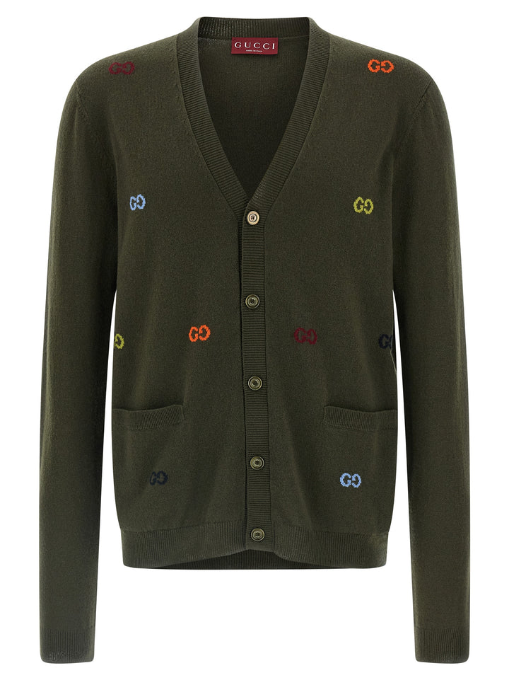 Gucci Gg Intarsia Cardigan Sweaters and Cardigans - Green | c52b233a3bf900b5074075207f74d323285a6b1a