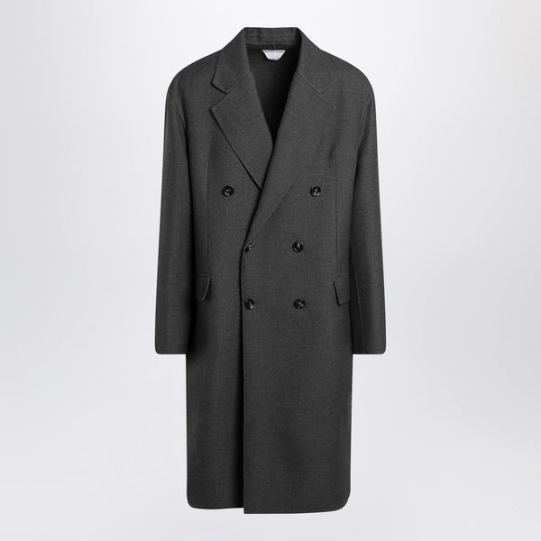 Grey Double-Breasted Wool Coat