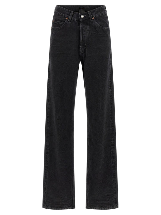 V Waist Jeans Black