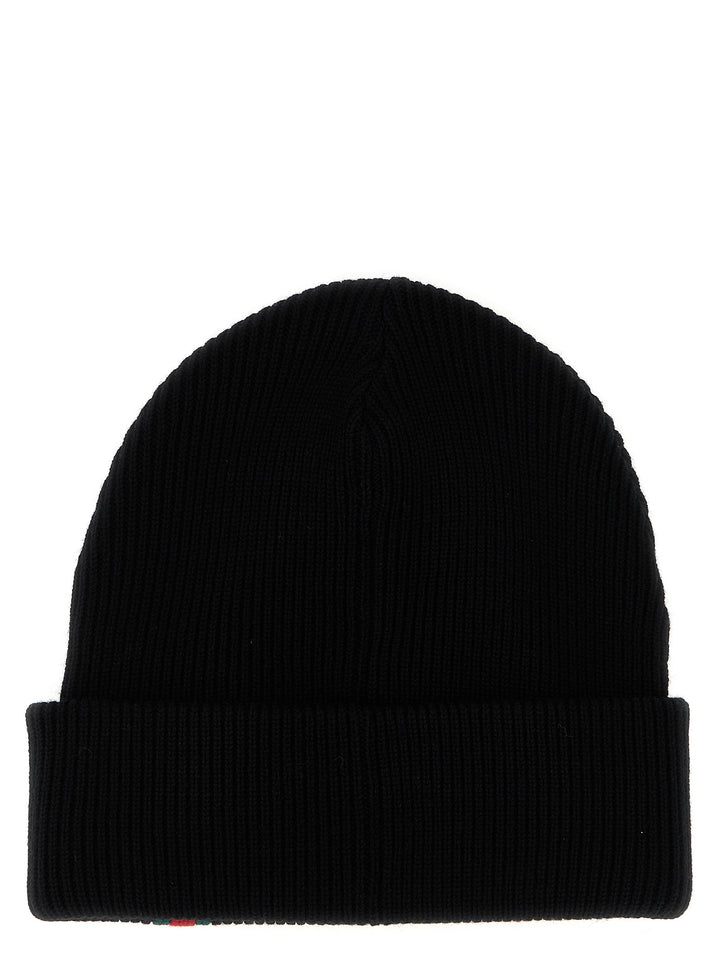 Gucci Web Detail Beanie Hats - Black | 65bfc05758c0d28a973735c2b6e7f6eba87956b9