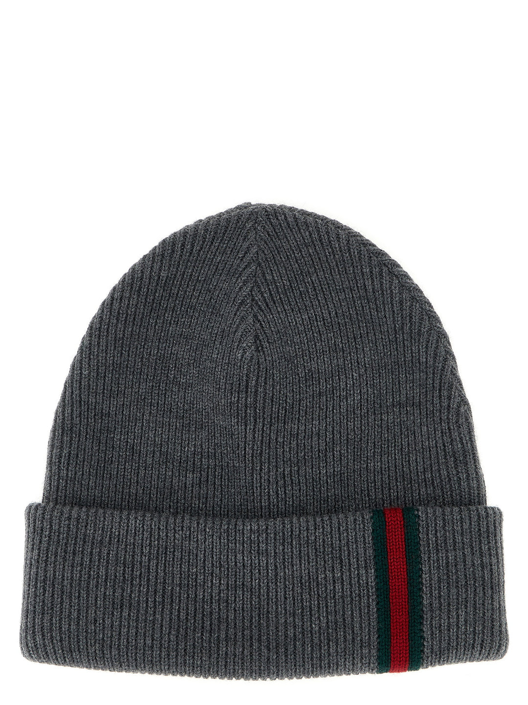 Gucci Web Detail Beanie Hats - Gray | 9468d9a897686ac72e0b70afc2e669c7317a008e