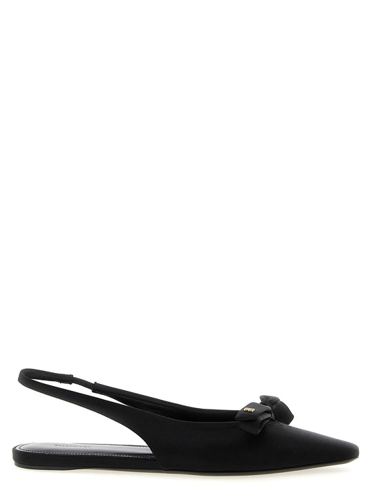 Nano Bow Sling Flat Shoes Black