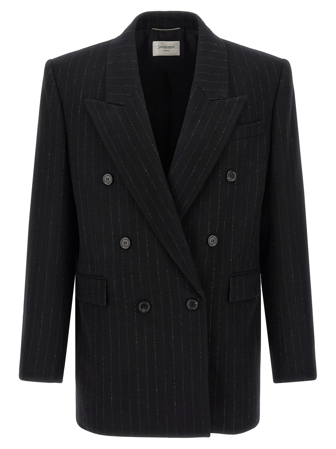 Saint Laurent Pinstripe Blazer - Black | a61deeee468f9b566dfd667217020583985f7df6