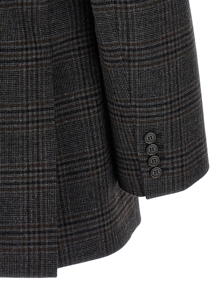 Saint Laurent Double-Breasted Blazer - Brown | a38e07591095901abe84adba47c1bd37ffc88fe7